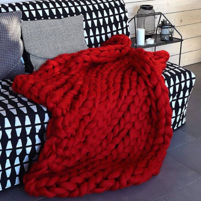 Chunky Knit Throw Blanket - Image 5