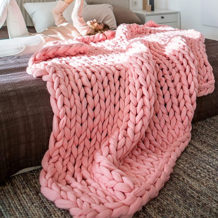 Chunky Knit Throw Blanket - Image 2