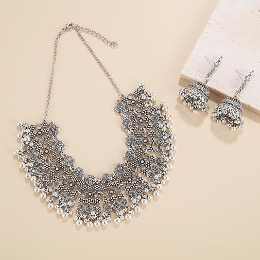 Traditional Jhumka Jewellery Set for Women Large Big Tassel Beaded Kundan Ethnic