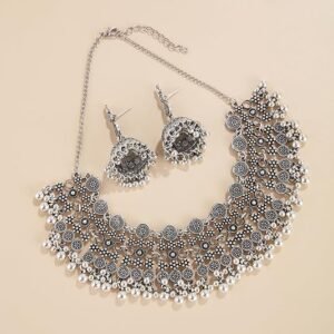 Traditional Jhumka Jewellery Set for Women Large Big Tassel Beaded Kundan Ethnic