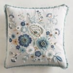 Floral Embroidered Cushion